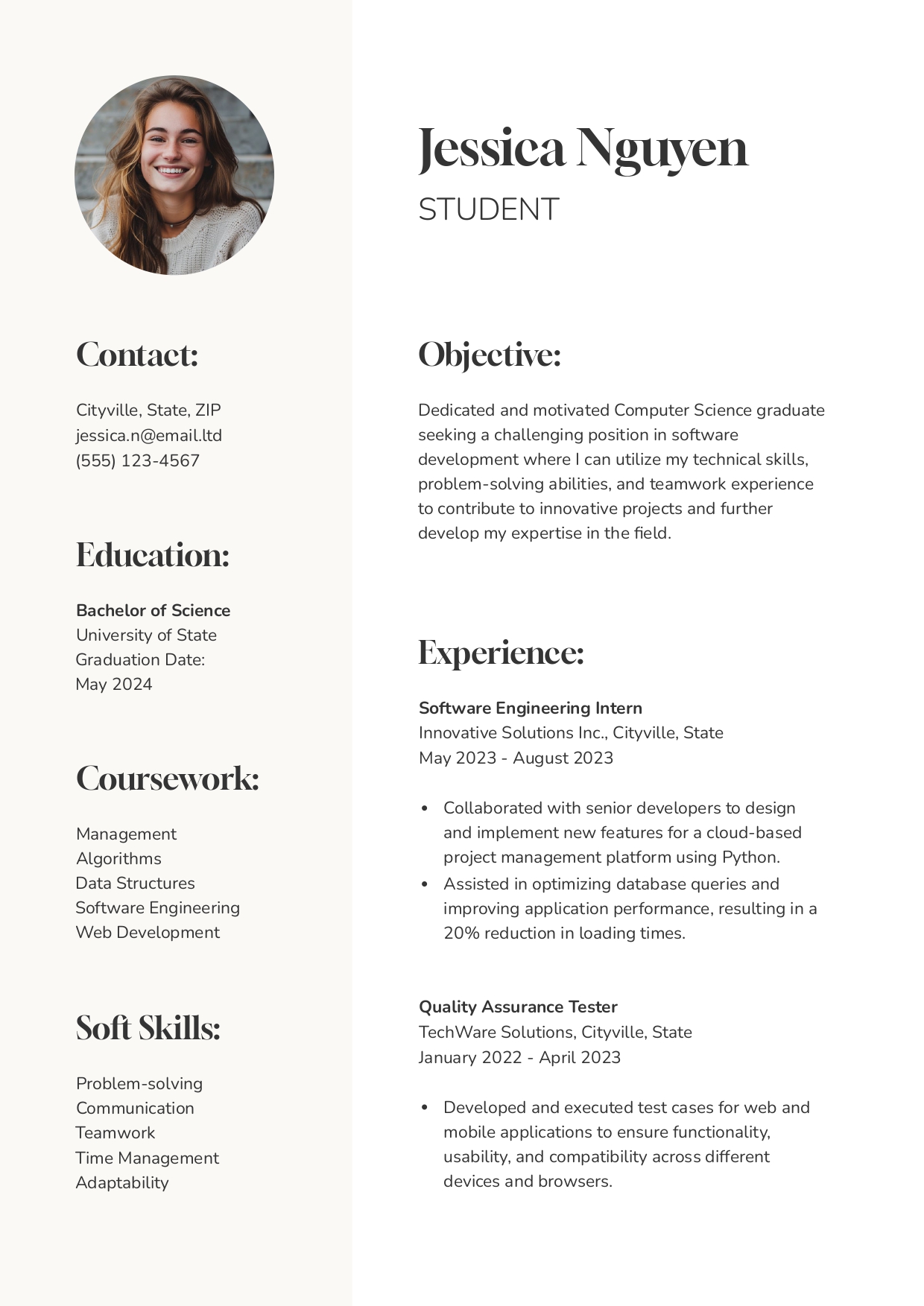 Cambridge Resume Template – Clean Design